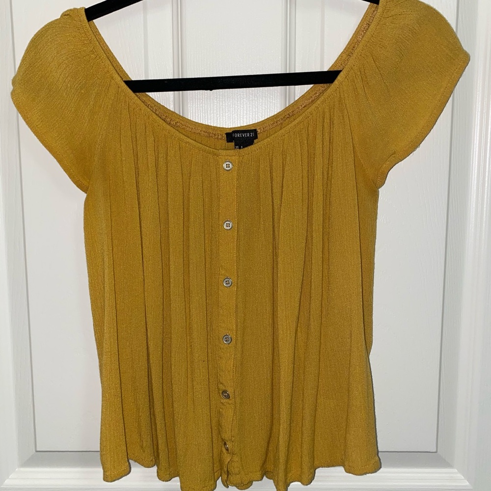 Mustard Off Shoulder Blouse